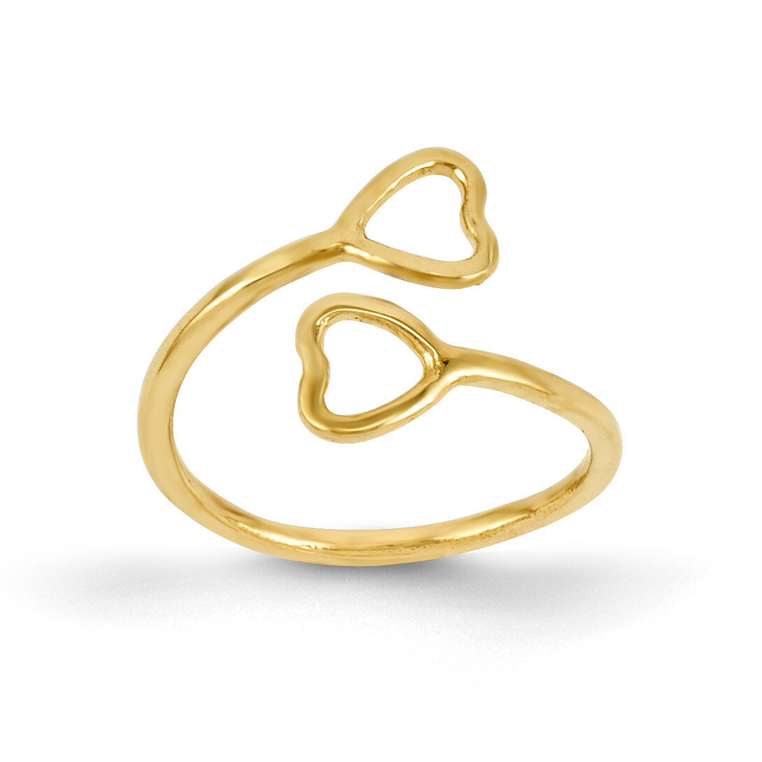 Double Heart Toe Ring 14k Gold K2032