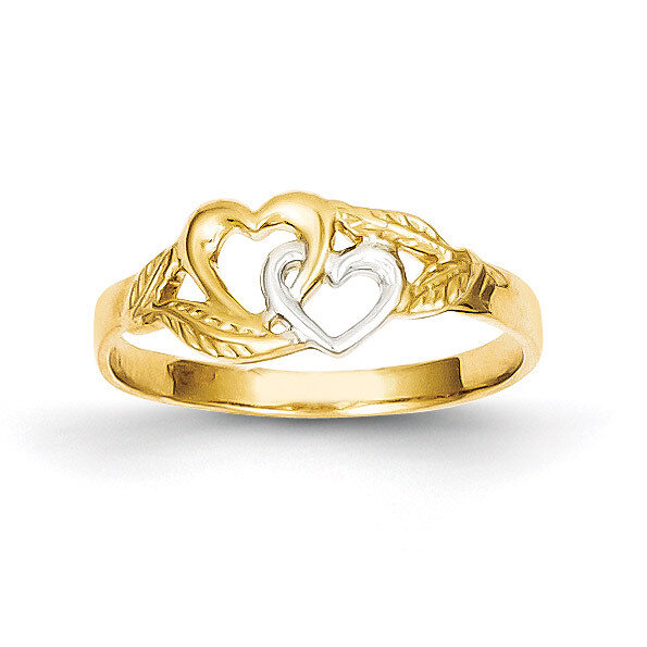 Double Heart Cut-Out Ring 14K Gold &amp; Rhodium K2071, MPN: K2071, 637218042616