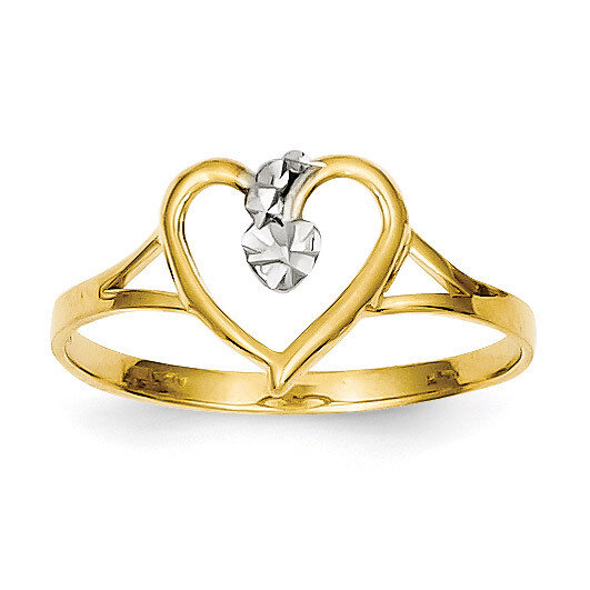 Cut-Out Heart Ring 14K Gold & Rhodium K2072