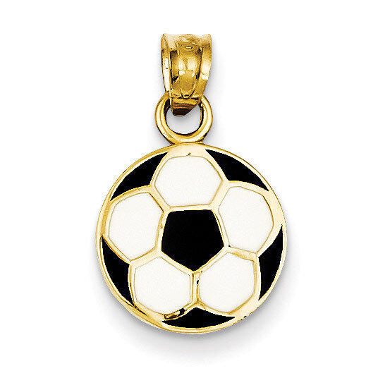 Enameled Soccer Ball Pendant 14k Gold K2088