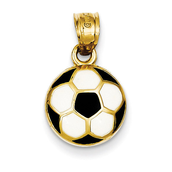 Enameled Soccer Ball Pendant 14k Gold K2089