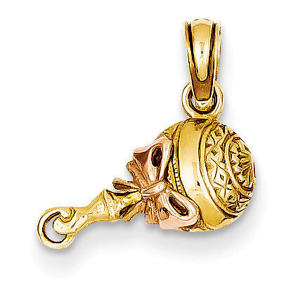 Baby Rattle Pendant 14k Two-Tone Gold K2311