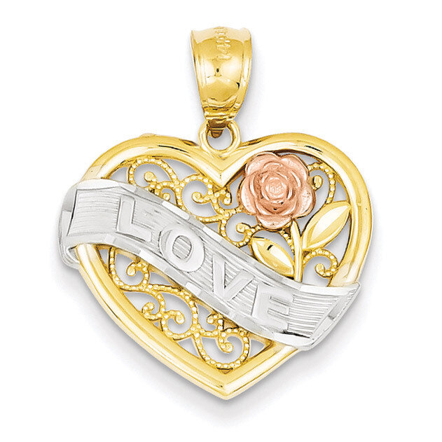 Love Heart Pendant 14k Two-Tone Gold K2580, MPN: K2580, 886774256368