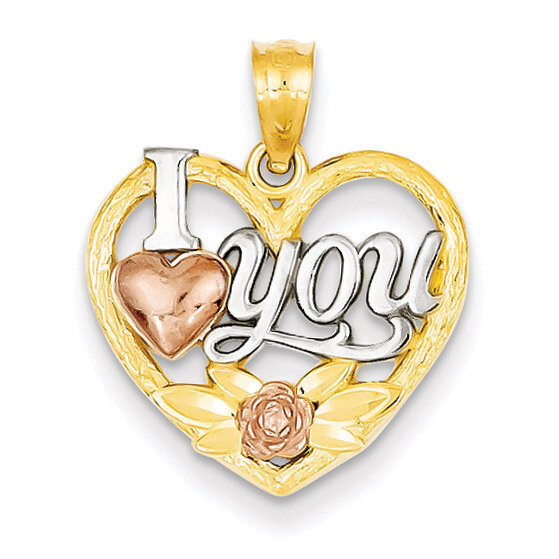 I Love You Heart Pendant 14k Two-Tone Gold K2589, MPN: K2589, 886774256375