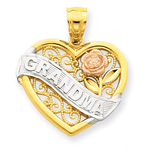 Grandma Heart Pendant 14k Two-Tone Gold K2679