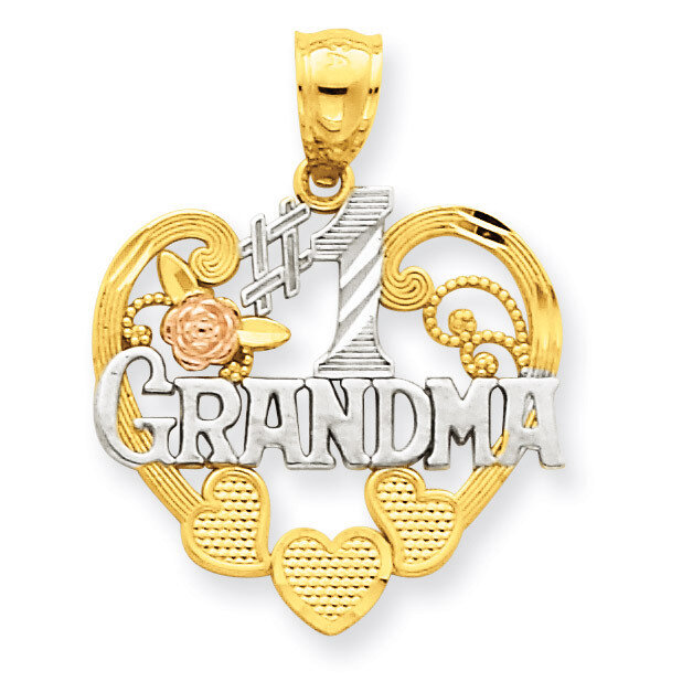 #1 Grandma Heart Pendant 14k Two-Tone Gold K2683