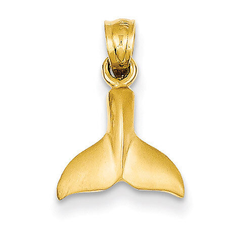 Whale Tail Pendant 14k Gold K3023