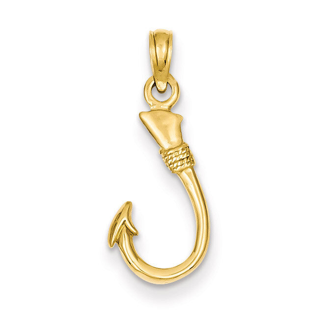 Fish Hook Pendant 14k Gold K3043