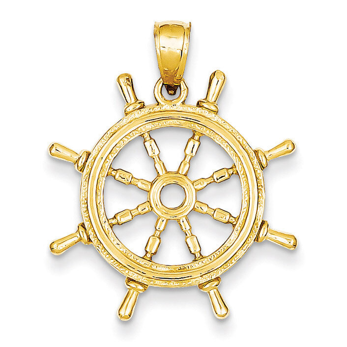 Ship Wheel Pendant 14k Gold K3071, MPN: K3071, 637218055982