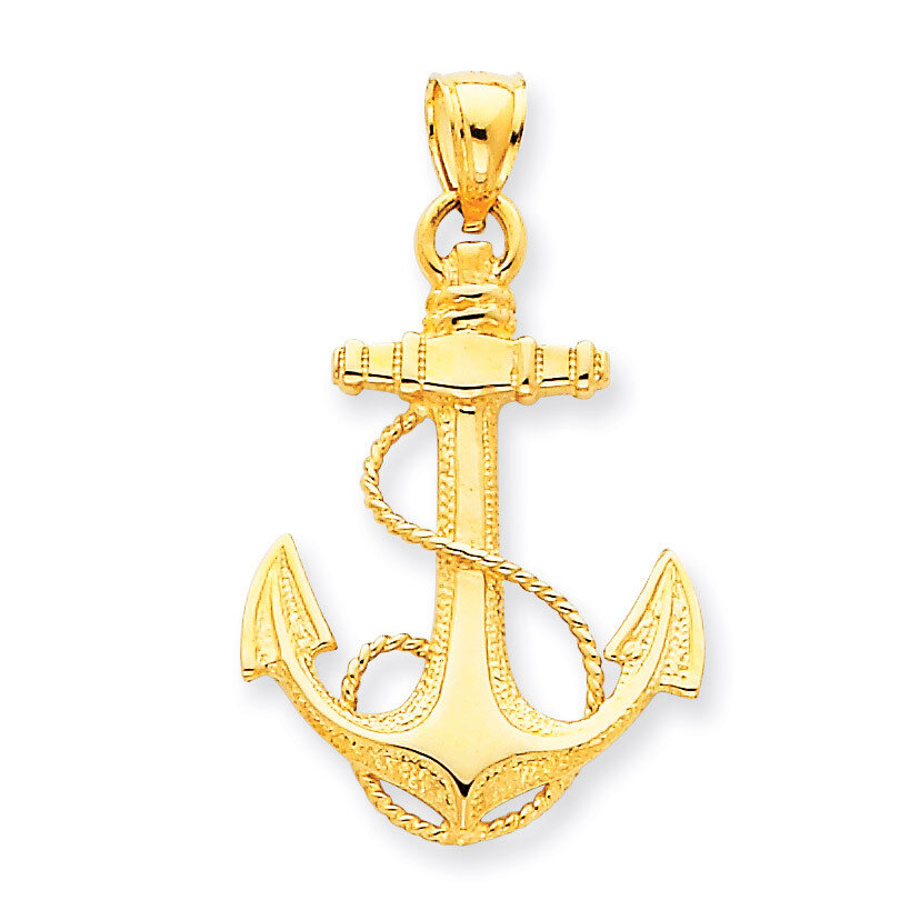 Anchor with Rope Pendant 14k Gold K3082
