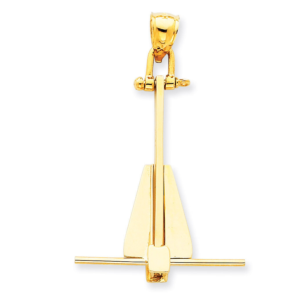 Moveable Danforth Anchor Pendant 14k Gold K3086