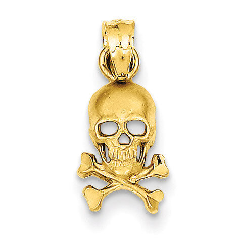 Skull and Cross Bones Pendant 14k Gold K3163