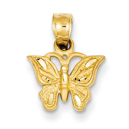 Butterfly Pendant 14k Gold Diamond-cut K3233