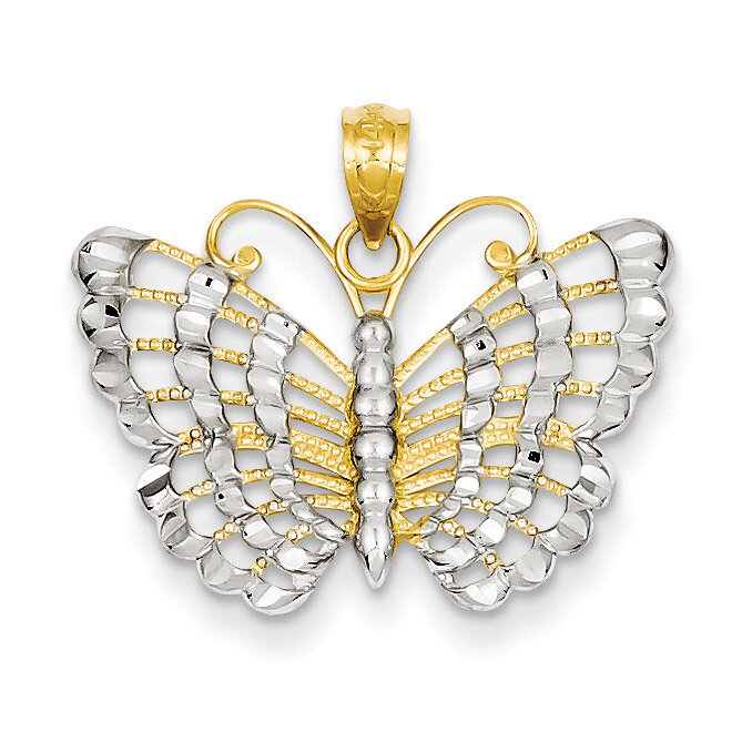 Diamond-cut Butterfly Pendant 14k Gold K3236