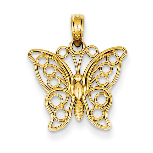 Cut-out Butterfly Large Pendant 14k Gold K3243