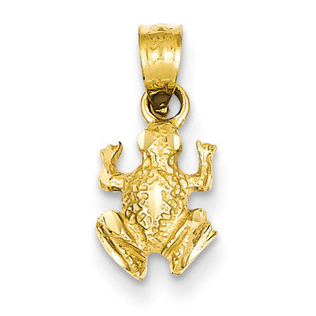 Frog Pendant 14k Gold Diamond-cut K3289