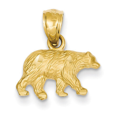 Bear Pendant 14k Gold Diamond-cut K3320