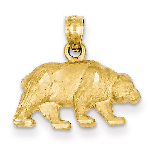 Bear Pendant 14k Gold Diamond-cut K3321