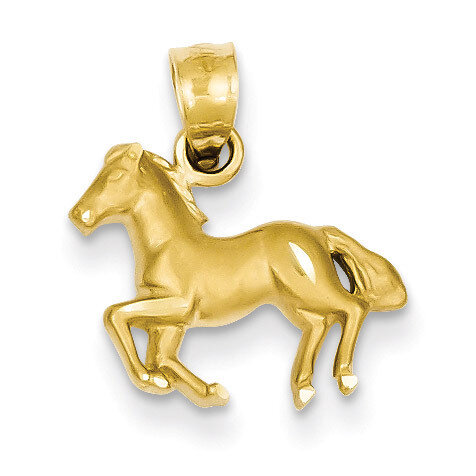Horse Pendant 14k Gold Diamond-cut K3337