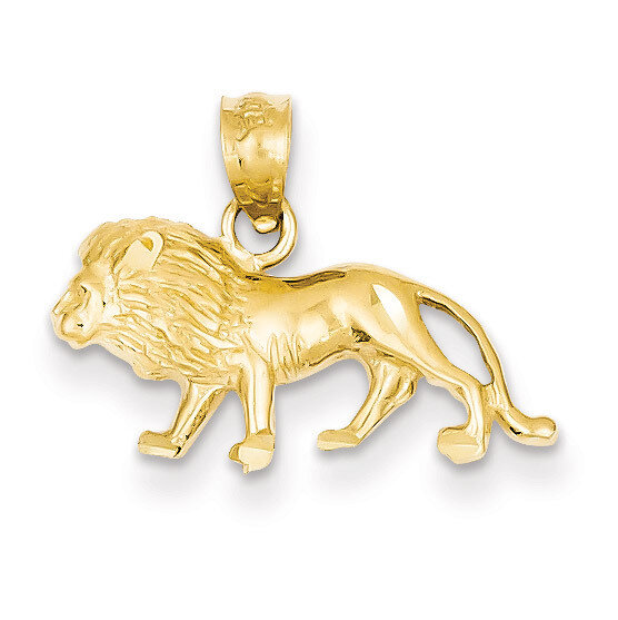 Lion Pendant 14k Gold Diamond-cut K3345