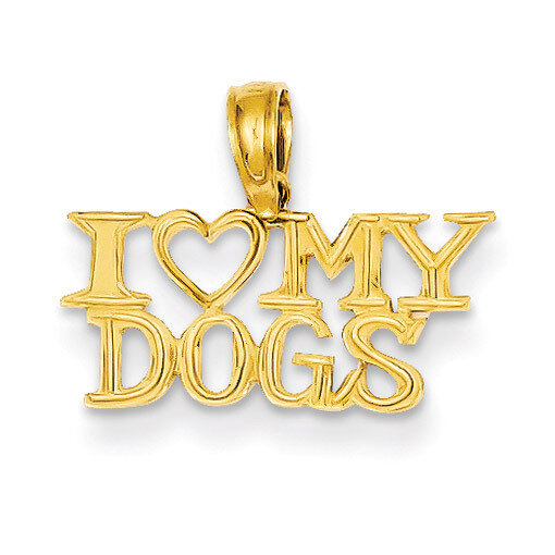 I Heart My Dogs Pendant 14k Gold K3422