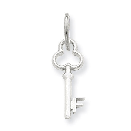 F Key Charm 14k White Gold K3434F