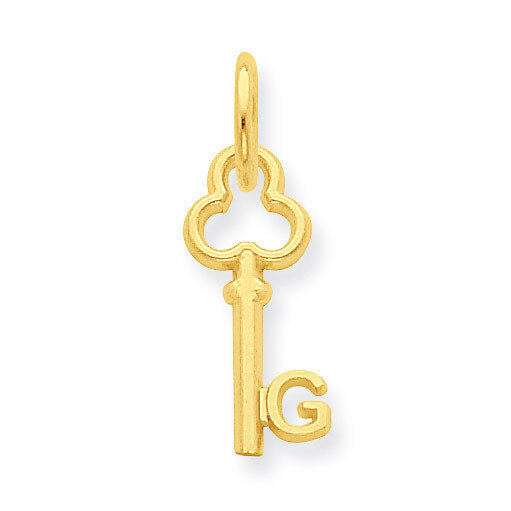 Initial G Key Charm 14k Gold K3442G