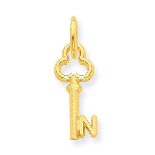 N Key Charm 14k Gold K3442N