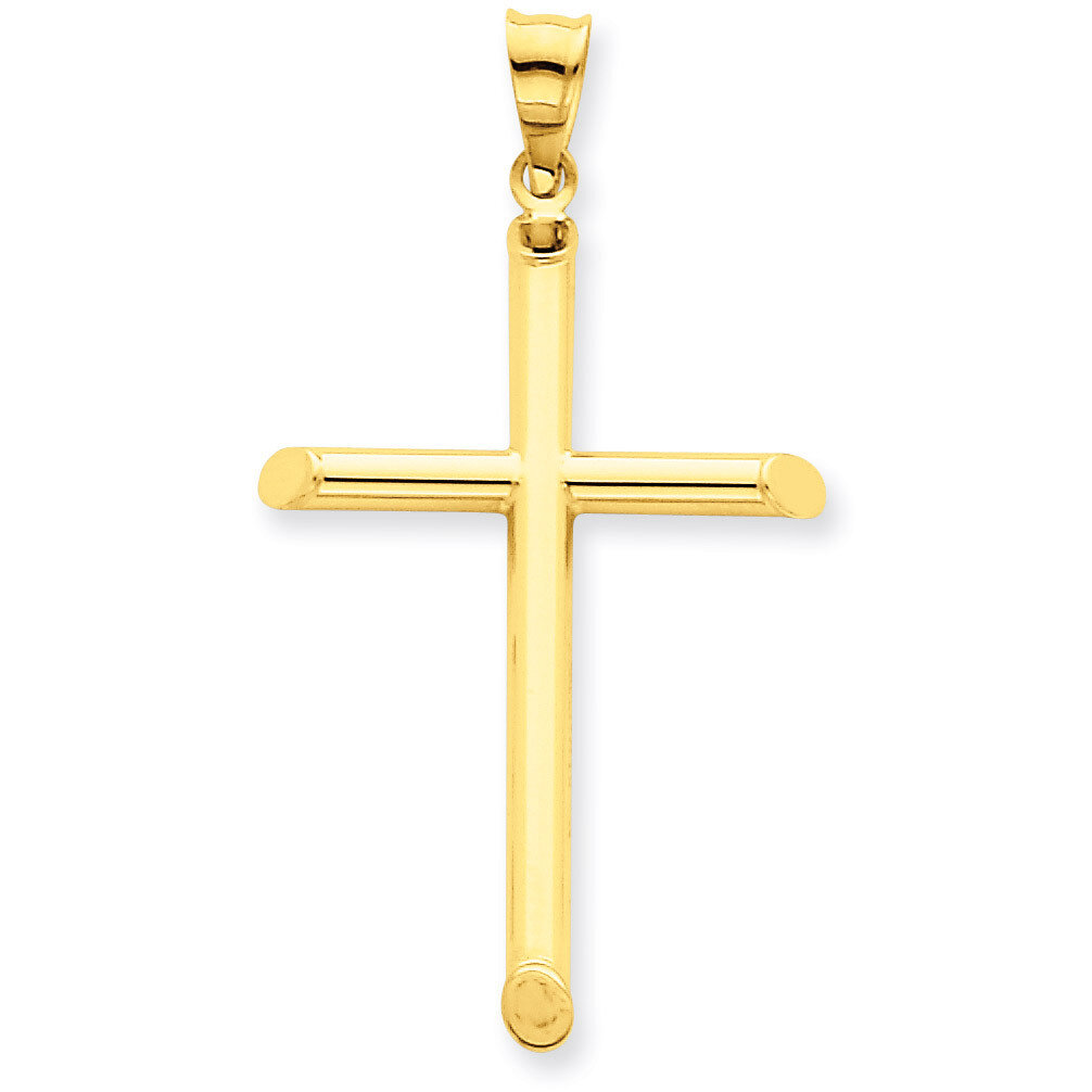3-D Polished Hollow Cross Pendant 14k Gold K3608