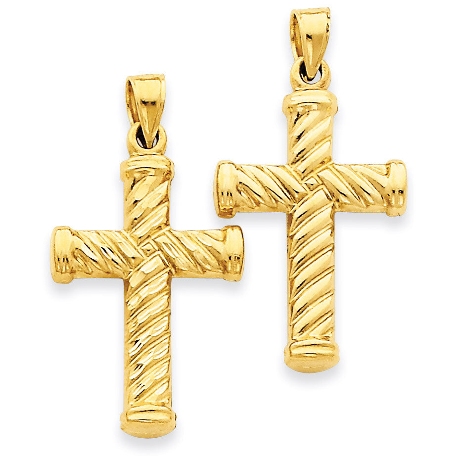Reversible Diamond-cut Cross Pendant 14k Gold K3630, MPN: K3630, 883957901732