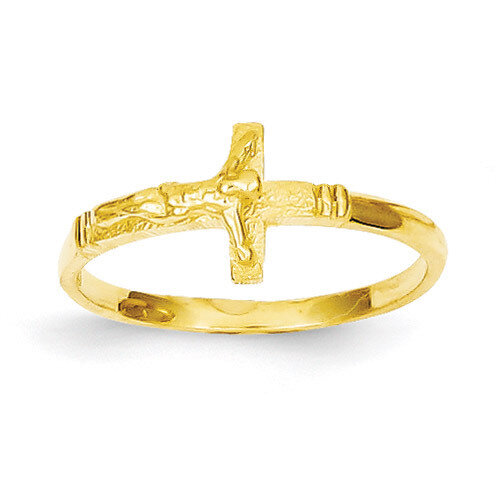 Satin Finish Childs Crucifix Ring 14k Gold K3847