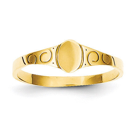 Oval Baby Signet Ring 14k Gold Size 3 K3849