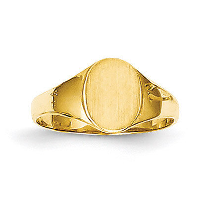 High Polished Oval Baby Signet Ring 14k Gold Size 1 K3851