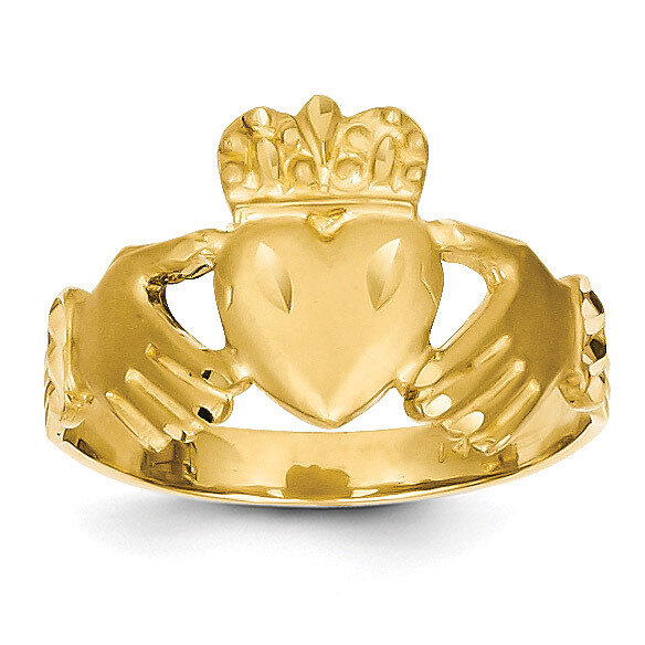 Claddagh Ring 14k Gold Diamond-cut K3856