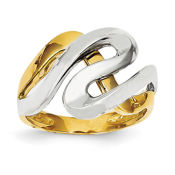 Swirl Ring 14K Gold & Rhodium K3858