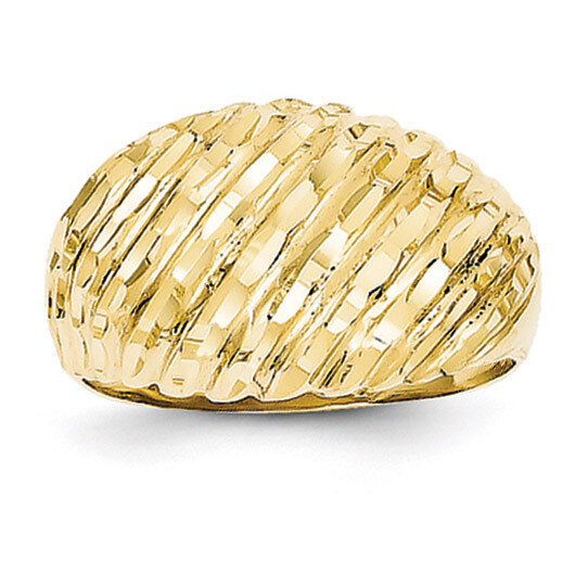 Domed Ring 14k Gold Diamond-cut K3881