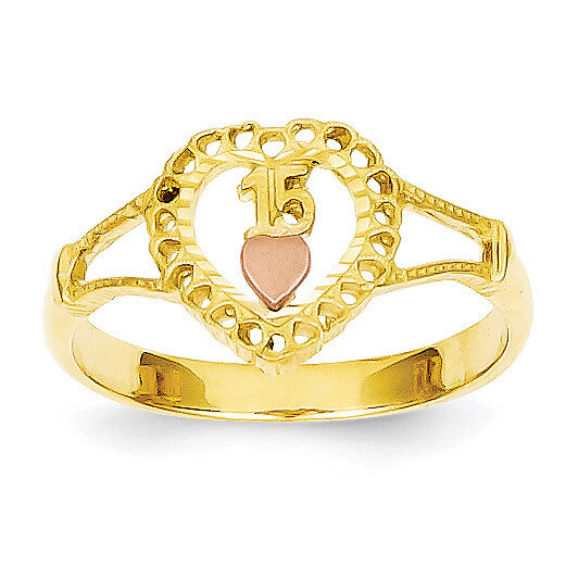 15 Heart Ring 14k Two-Tone Gold K3883