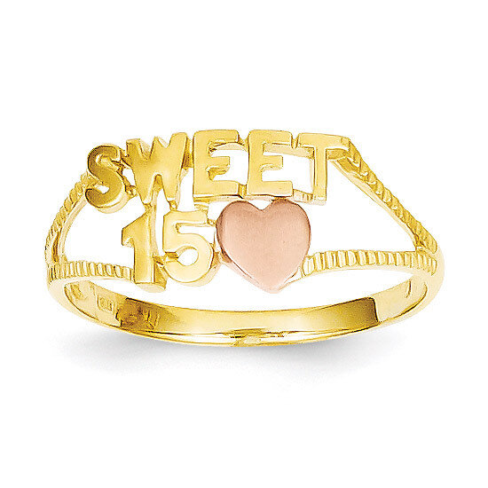 Sweet 15 Heart Ring 14k Two-Tone Gold K3884, MPN: K3884, 191101180149