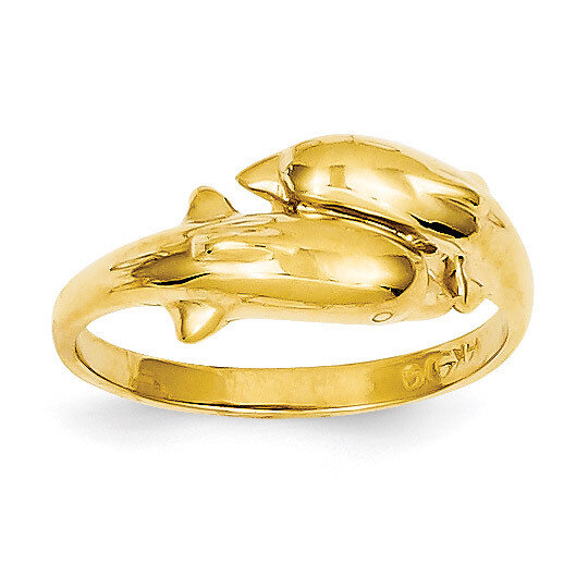 Double Dolphin Ring 14k Gold K3922
