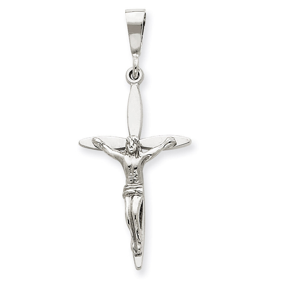 Passion Crucifix Pendant 14k White Gold K394