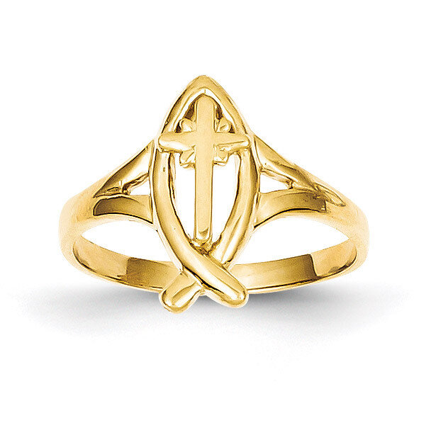 Ichthus with Cross Ring 14k Gold K3947