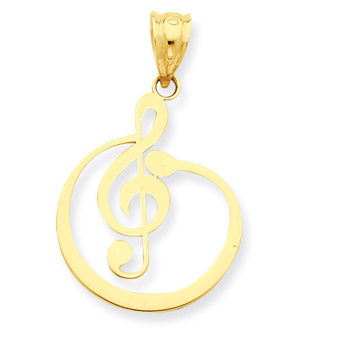 G Clef Musical Note Pendant 14k Gold K4301
