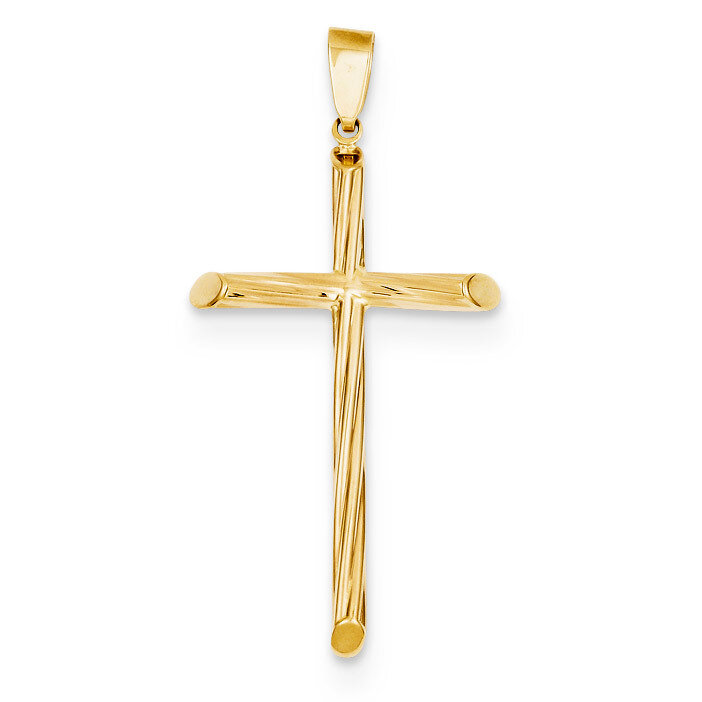Fancy Textured Cross Pendant 14k Gold K4314