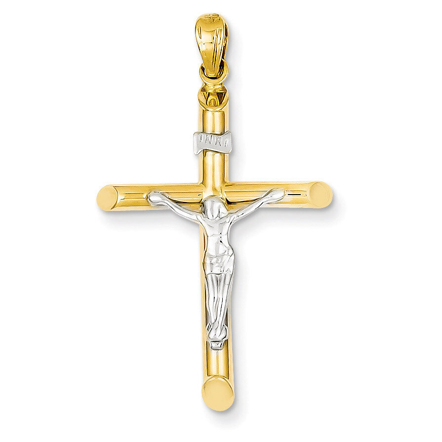 Hollow Crucifix Pendant 14k Two-Tone Gold K4326