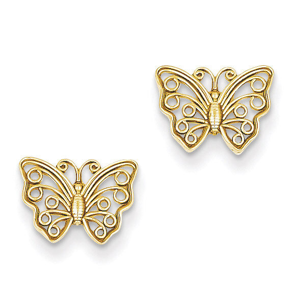 Butterfly Post Earrings 14k Gold K4418, MPN: K4418, 637218147571