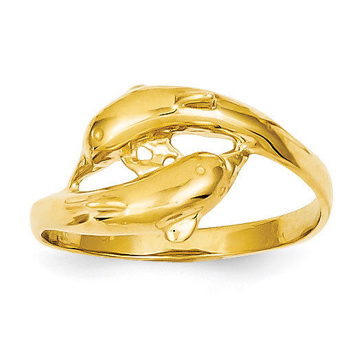 Double Dolphins Ring 14k Gold K4552