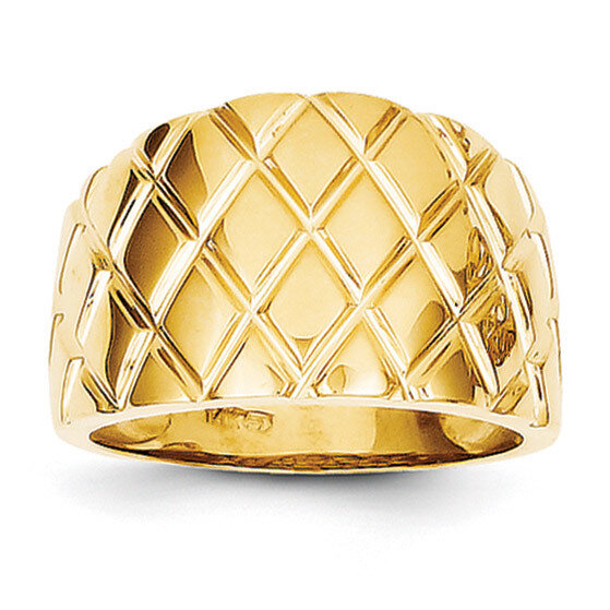 Marquise Pattern Dome Ring 14k Gold K4643