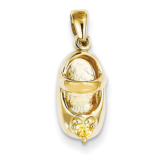 3-D November Synthetic Stone Engravable Baby Shoe Charm 14k Gold K4652NOV, MPN: K4652NOV, 637218167…