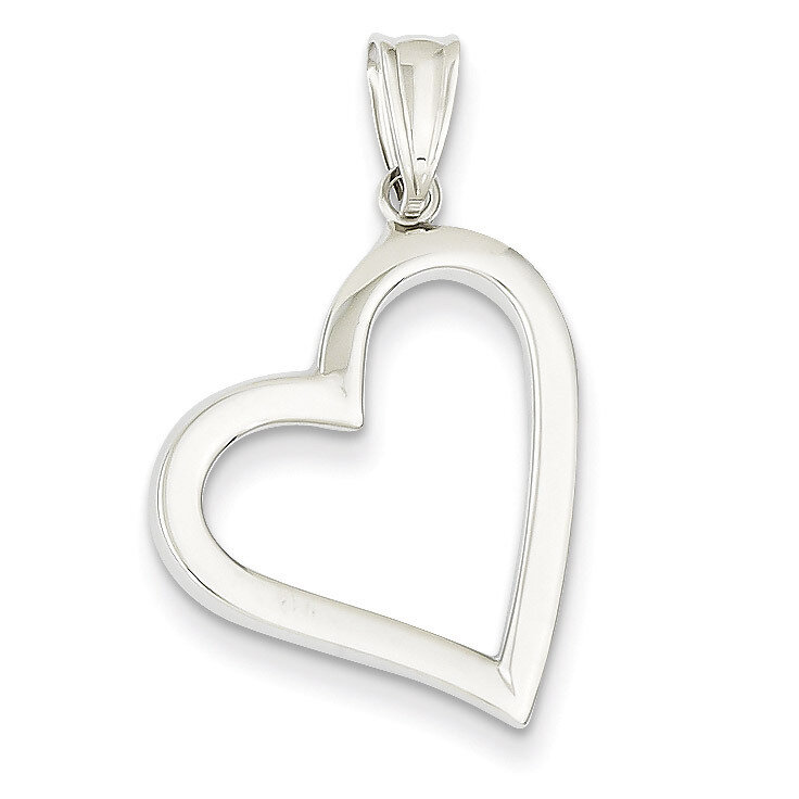 Polished Hollow Heart Pendant 14k White Gold K4669, MPN: K4669, 869944813493
