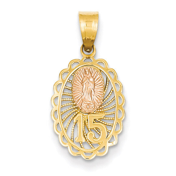 15 Guadalupe Pendant 14k Yellow & Rose Gold with Rhodium K4715